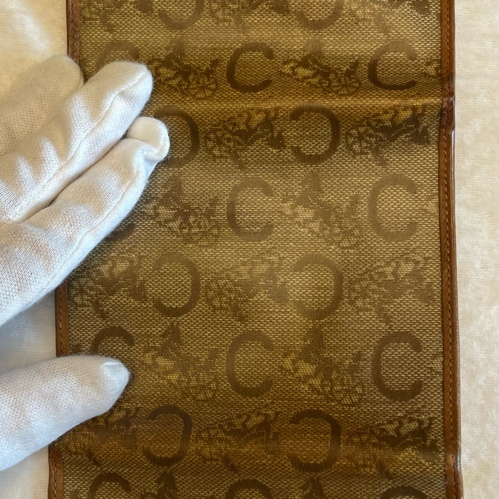 Celine Authentic Vintage Leather and Canvas Compact Carriage Print Wallet - Picture 14 of 16